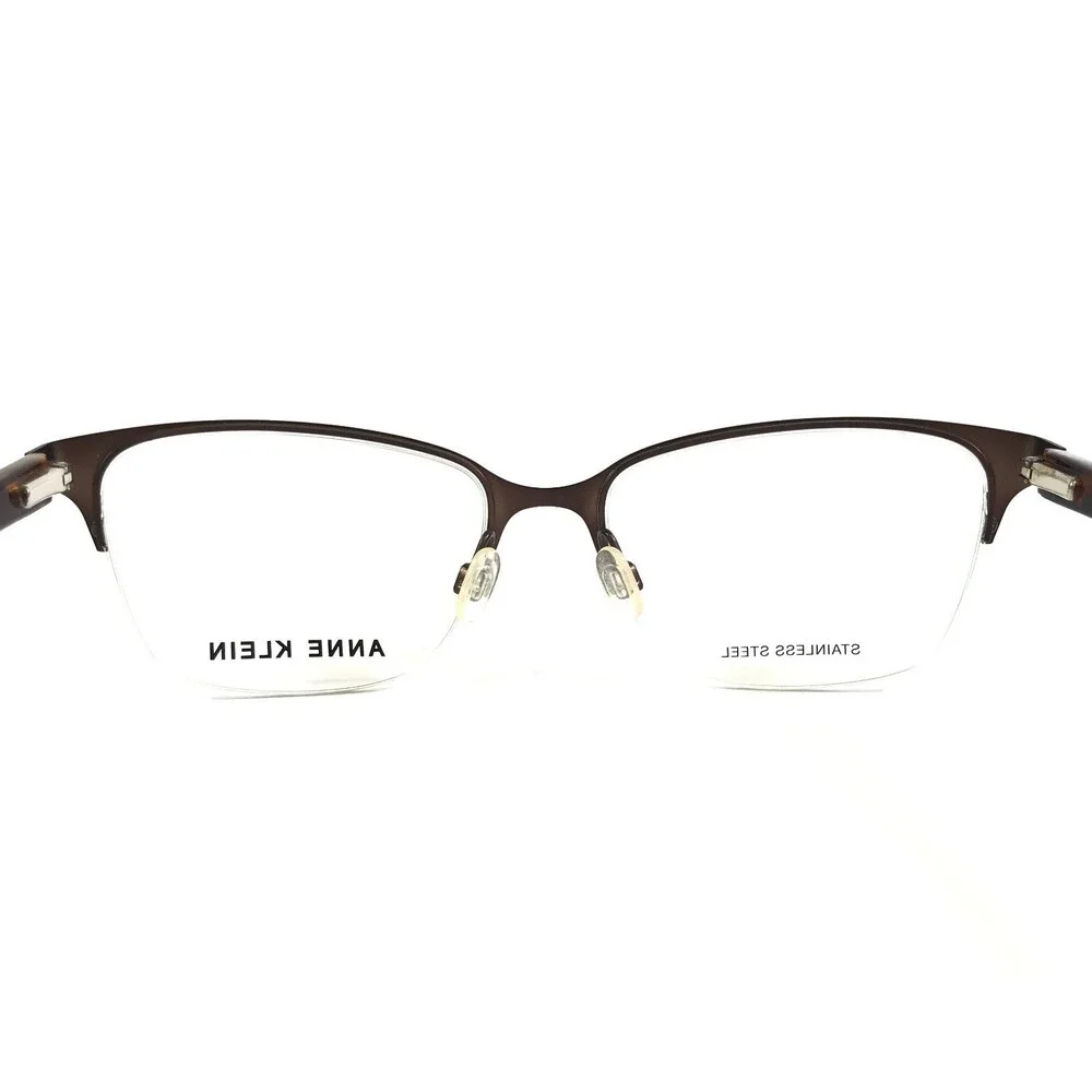 Anne Klein Eyeglasses Frames AK5083 200 MOCHA Brown Cat Eye Half Rim 53-17-135